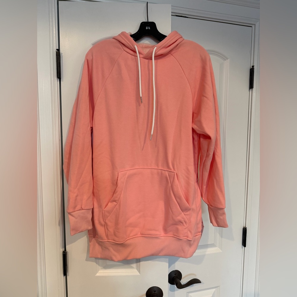 Warm Coral Hoodie Sweatshirt
